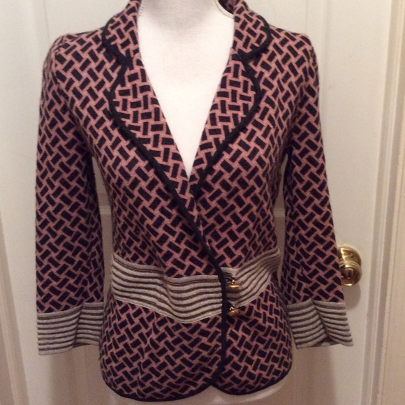 Anthropologie Jackets & Blazers - Lia Molly Jacket M Pink Black Tan